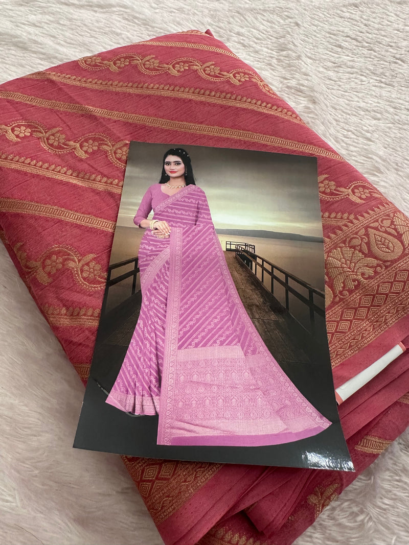 Designer Dupion Silk Saree – Baby Pink AU26