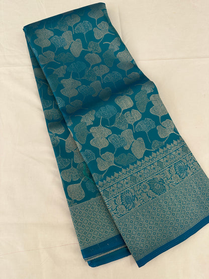 Rama Blue Soft Kanjeevaram Styles Zari Designer Saree