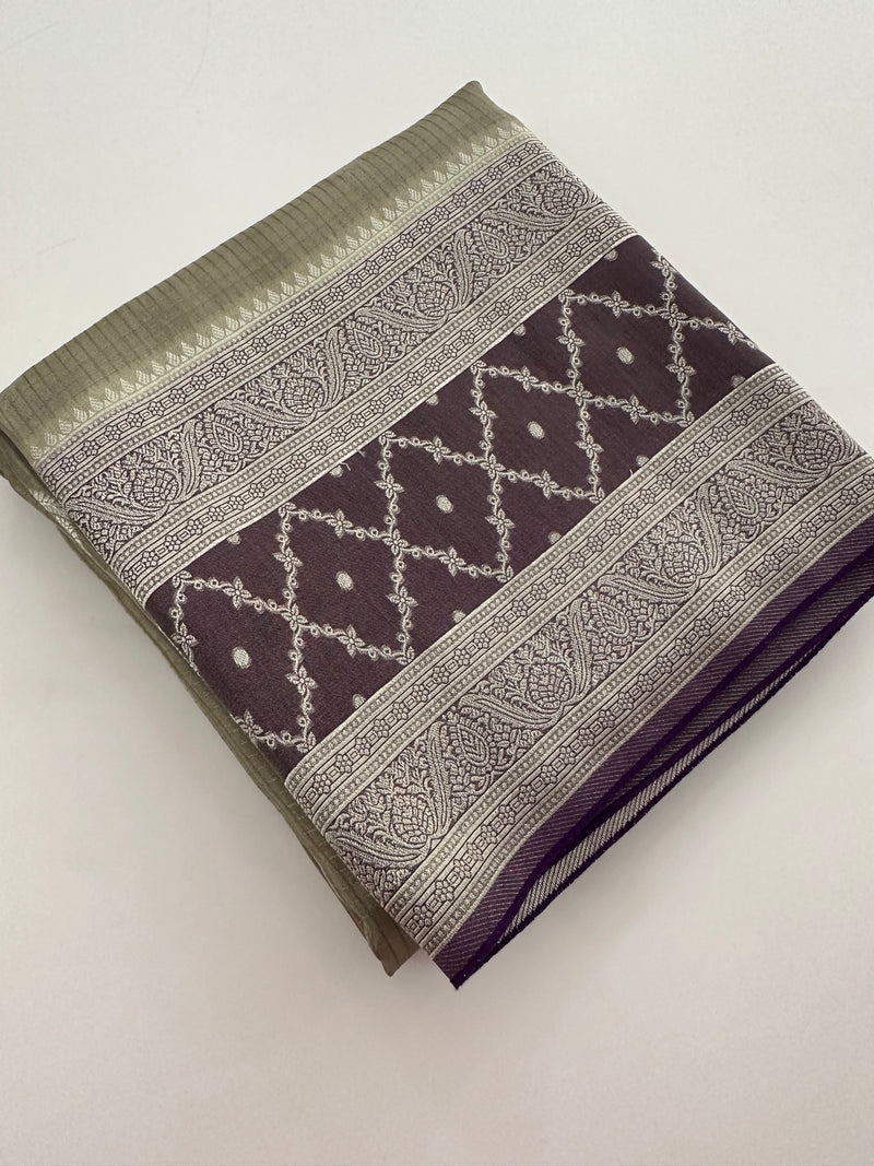 Traditional South Indian Style Crafred Pure Viscose Saree Distinguished by intricate weaving🌹 -JU15