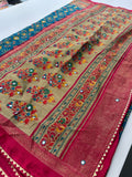 Crush Patola Bandhini Saree – Blue X Red AU24