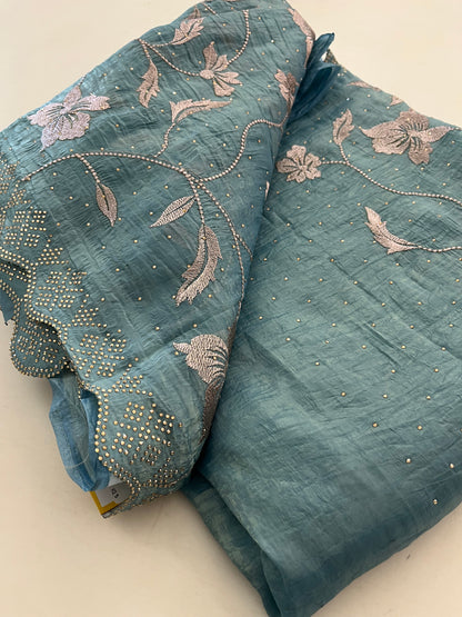 Butter silk Embroidery work