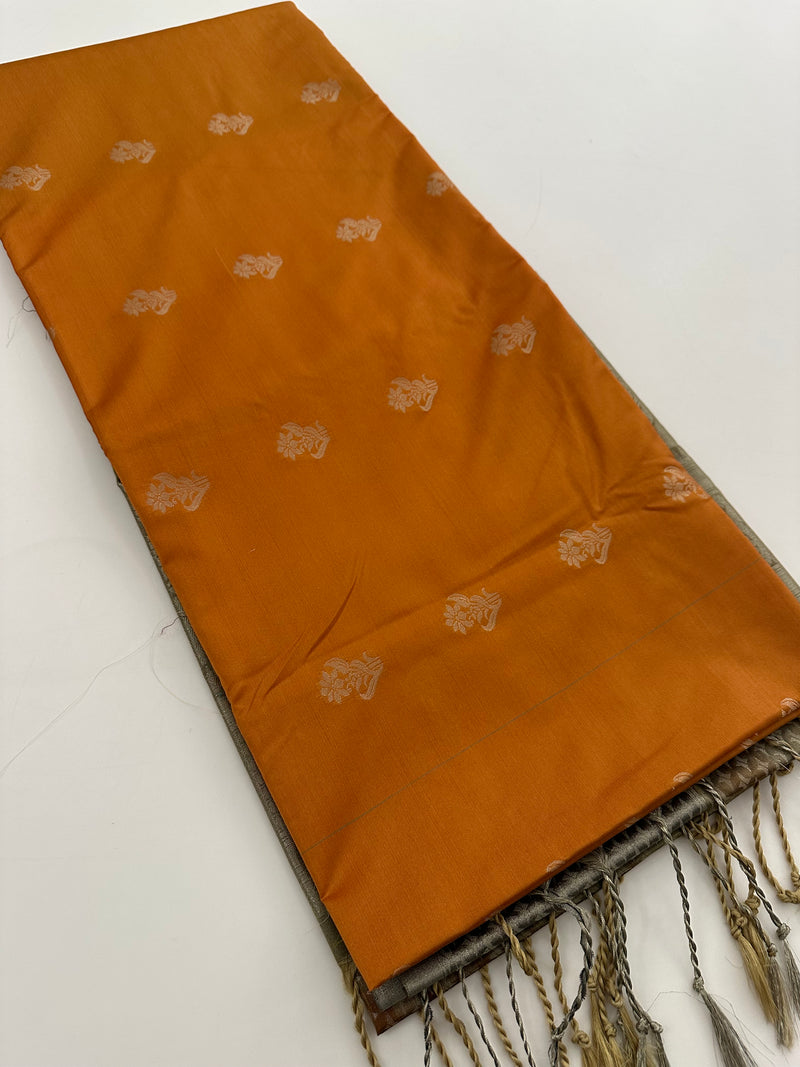 🌹4 shades of semi kanchi soft silk sarees in beautiful combinations in contrast blouse🌹