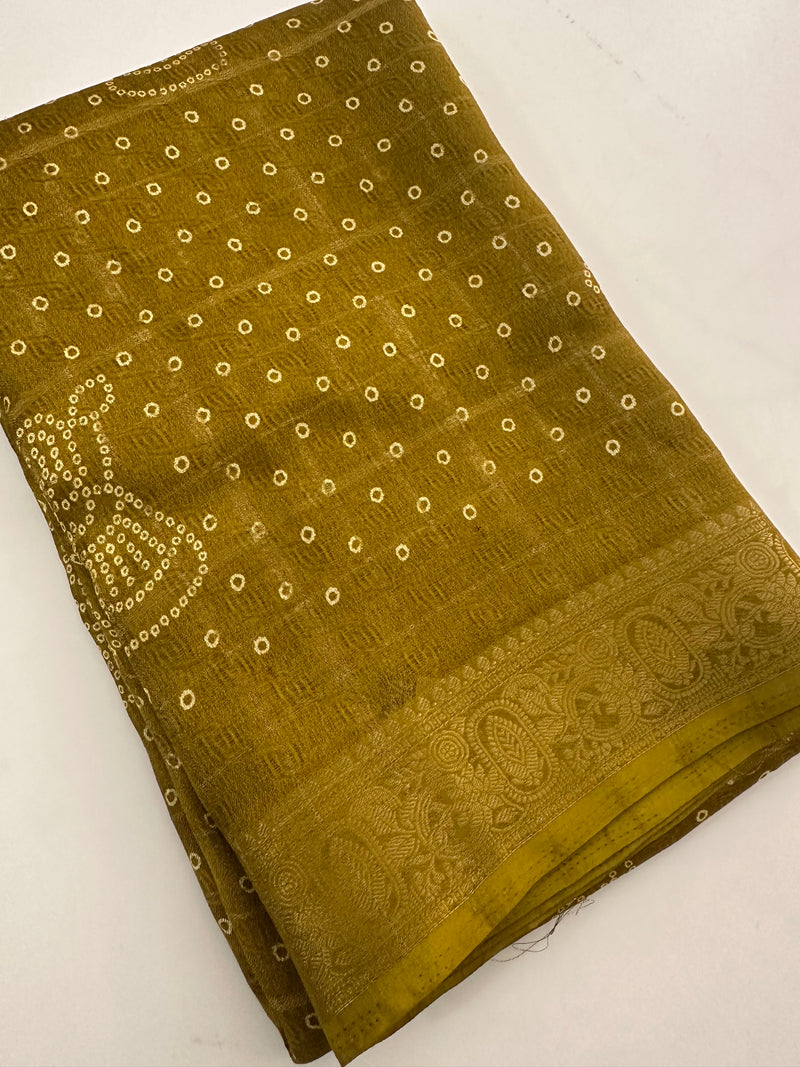 Crape Chiffon Fancy Saree-J1