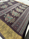 Crush Crape Chiffon Printed Sarees With self Butti Printed Blouse Piece🌹- J29
