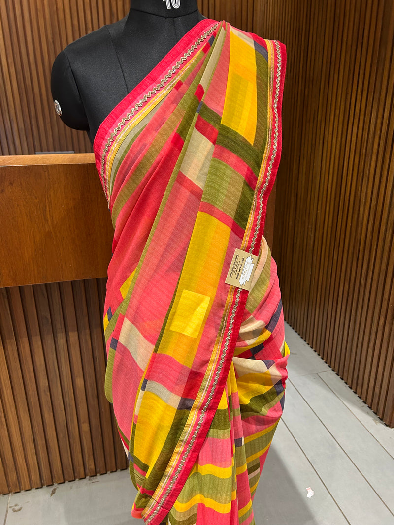 Premium daily wear printed chiffon sarees 🌹 JU26