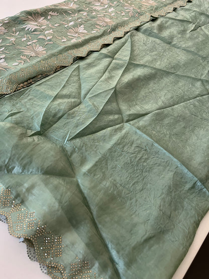 Embroidery work fancy saree