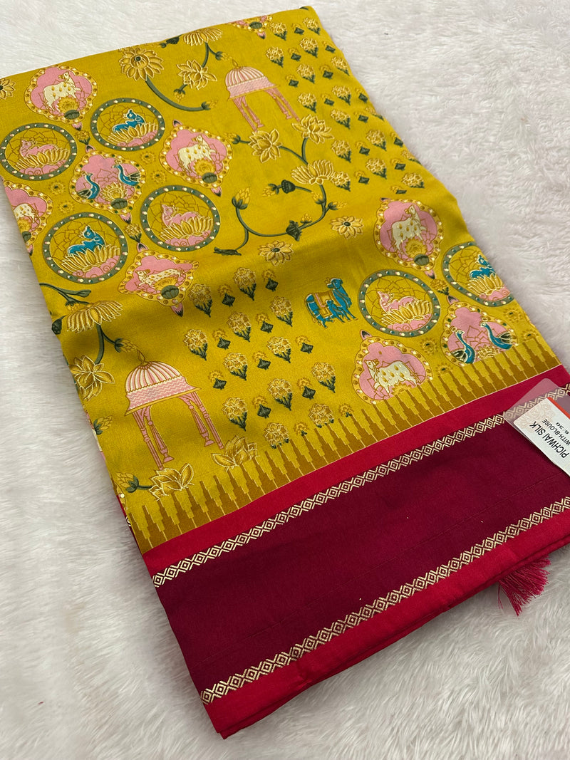 Pichwai Silk Printed-JU3