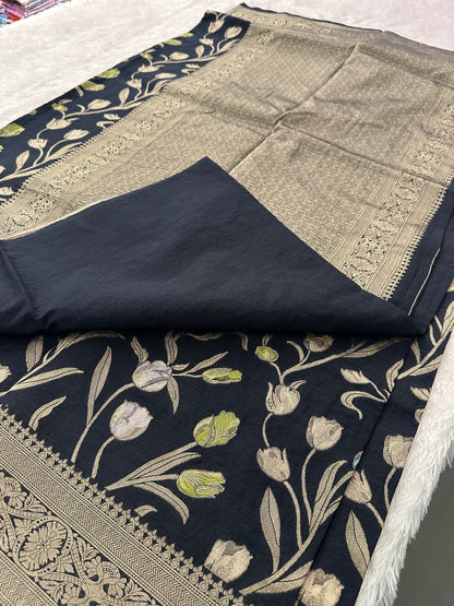Tulips Linen Premium Saree-M13