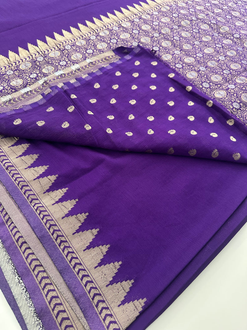 🌹Beautiful Soft Georgette Sarees,, Centric Weaving Big Floral Buttas all over,, self blouse with butties 🌹 JU27