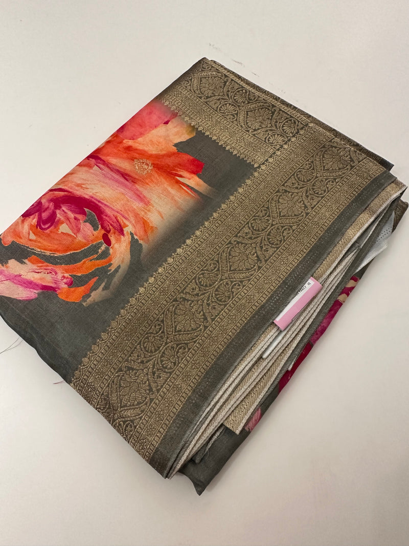 Viscose Digital Print Saree-J29