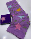 Start Georgette Saree With Embroidery Work-J30