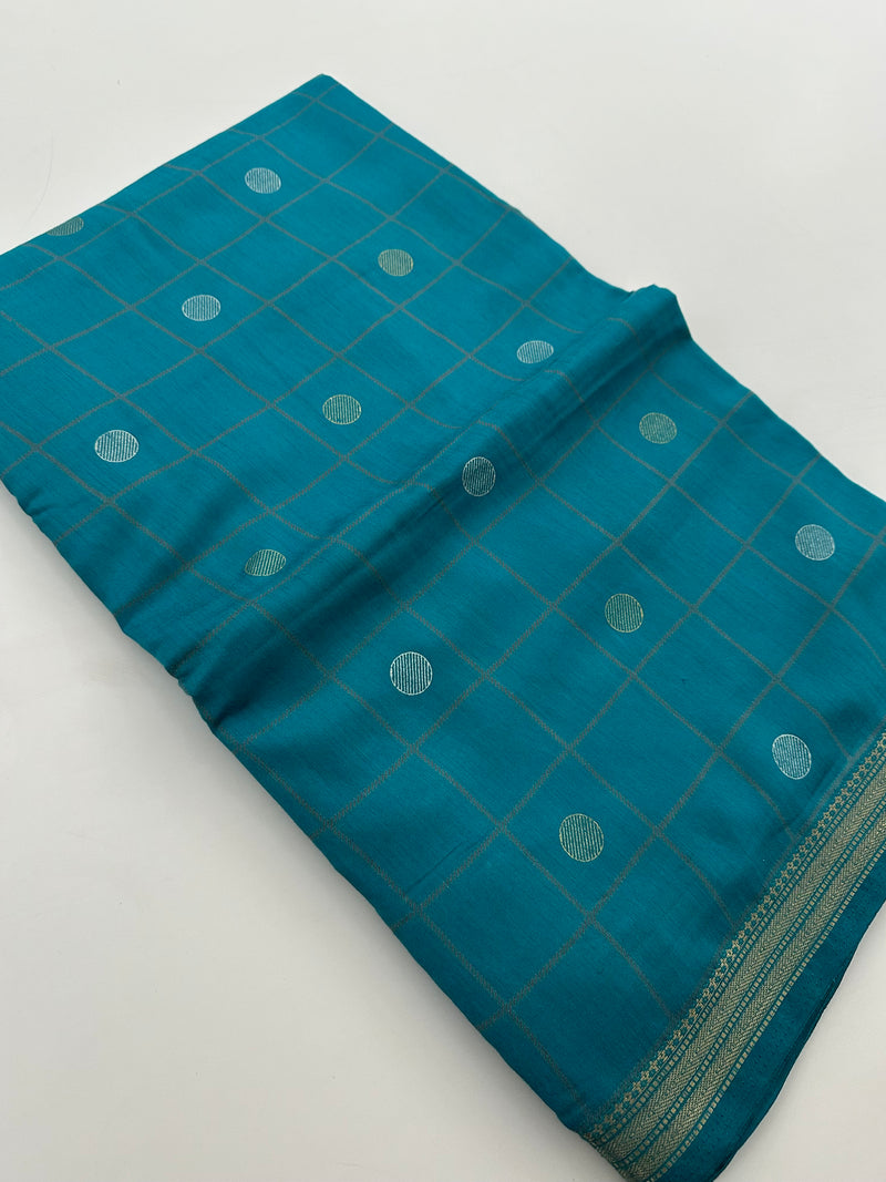 Chiffon Premium Soft Fabric Checkered and Coin Butta Prints -JU28