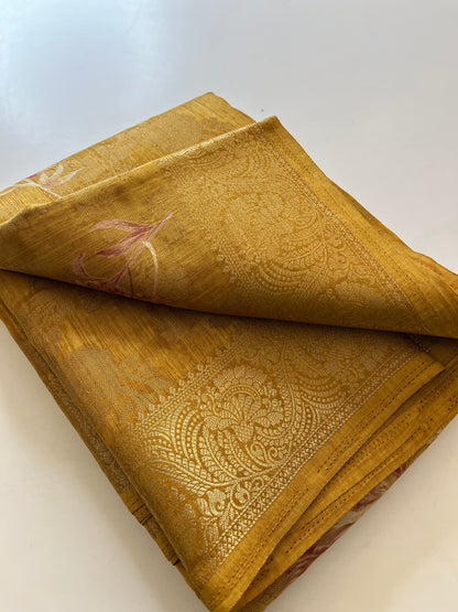 Tussar printed fancy