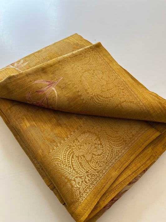 Tussar printed fancy