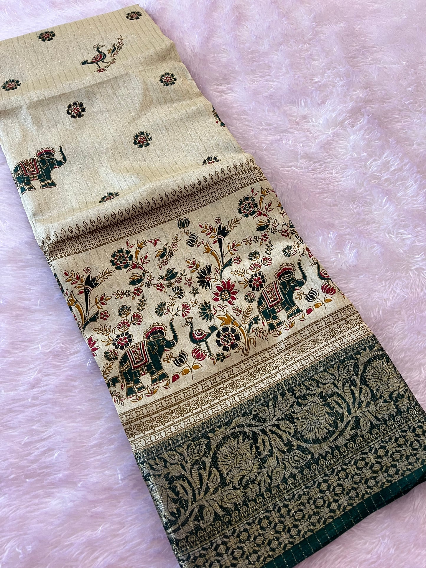 Tussar fancy saree printed