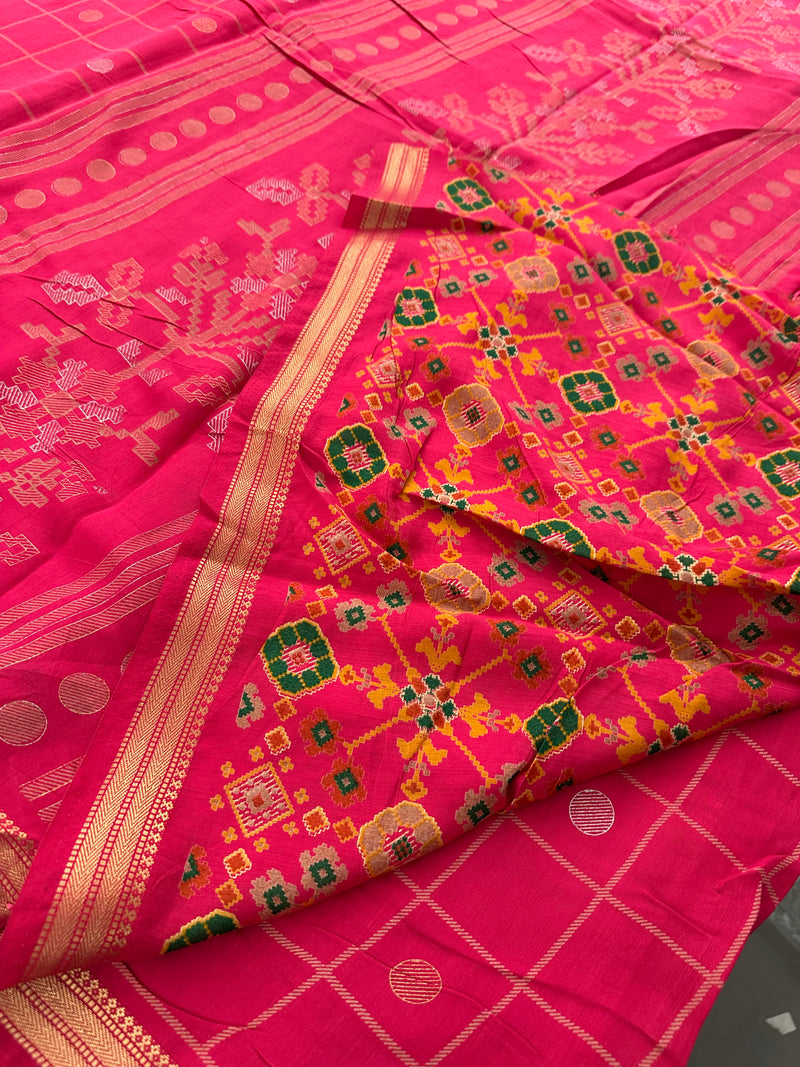 Chiffon Premium Soft Fabric Checkered and Coin Butta Prints -JU28