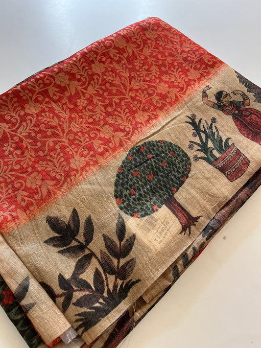 Premium Tussar Crape brocade