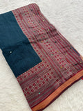 Premium Designer Chanderi Mul Fabric With Designer Border and Weaving Pallu with Tassels❤️❤️-JU3