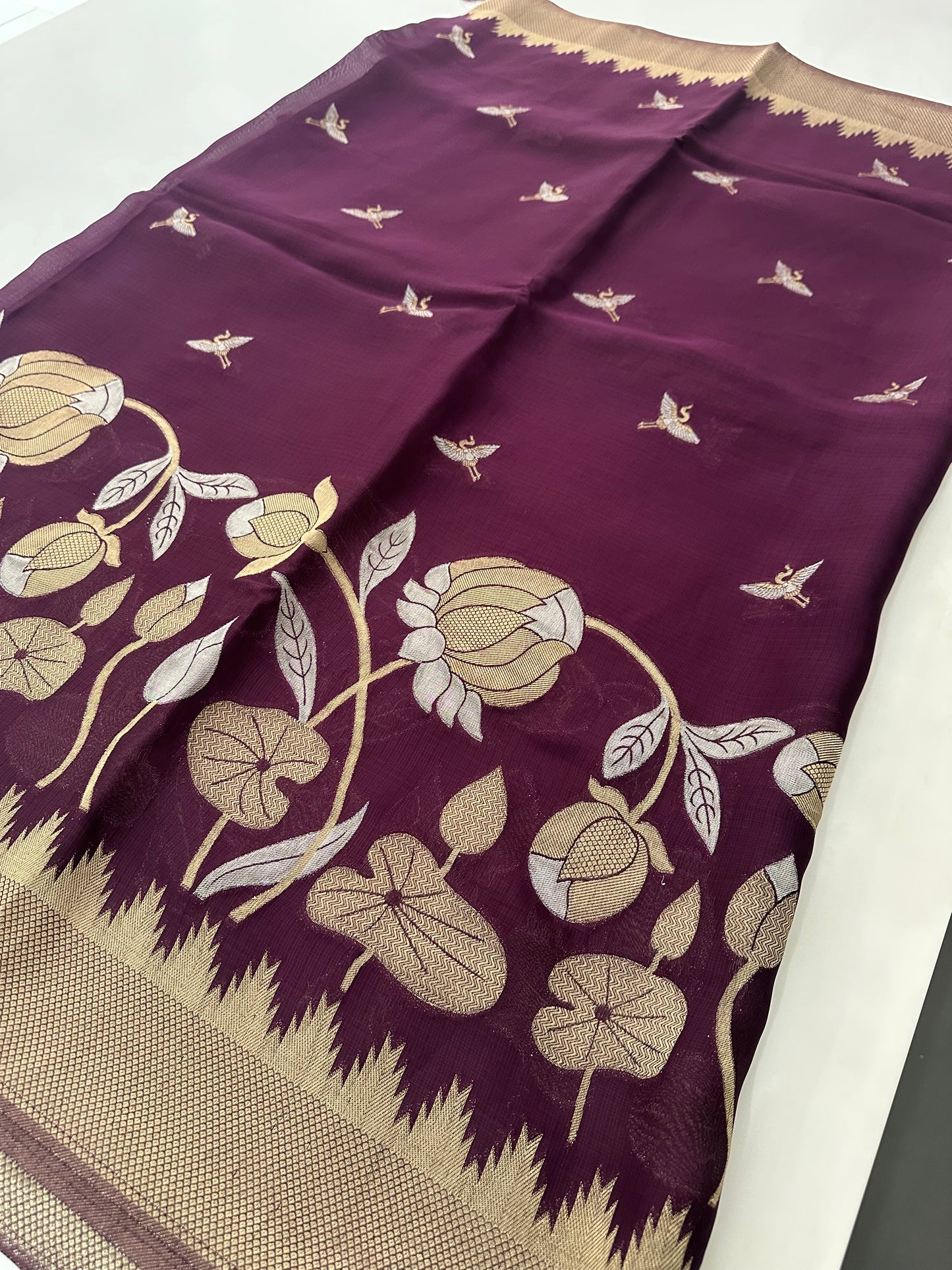 Jute Chiffon Premium Designer Saree-M26