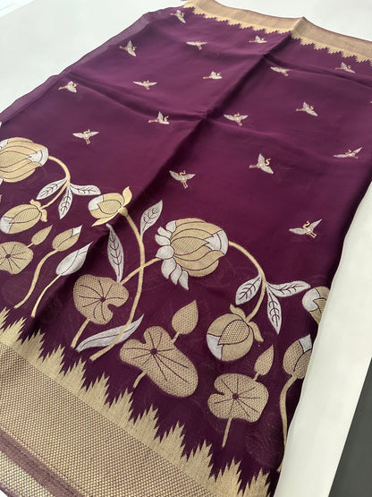Jute Chiffon Premium Designer Saree-M26