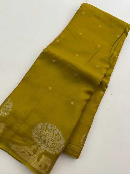 Banarasi Raspberry crepe silk