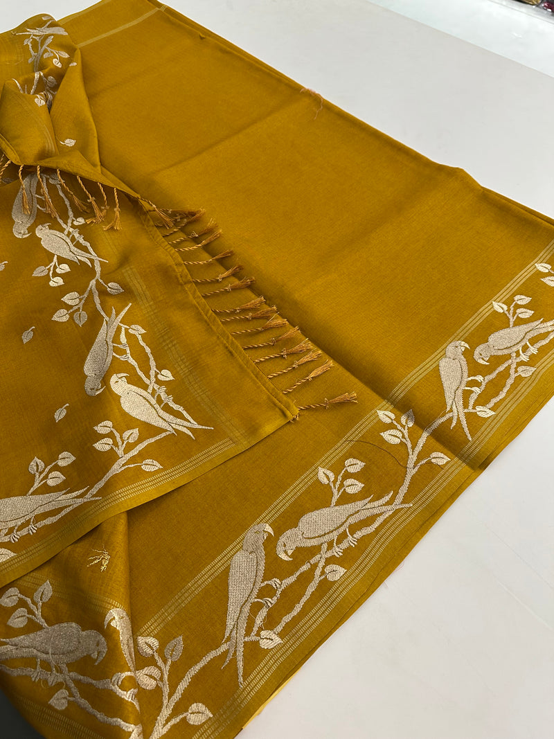 Premium Tussar Work Gold weaving BUTTAS -M25