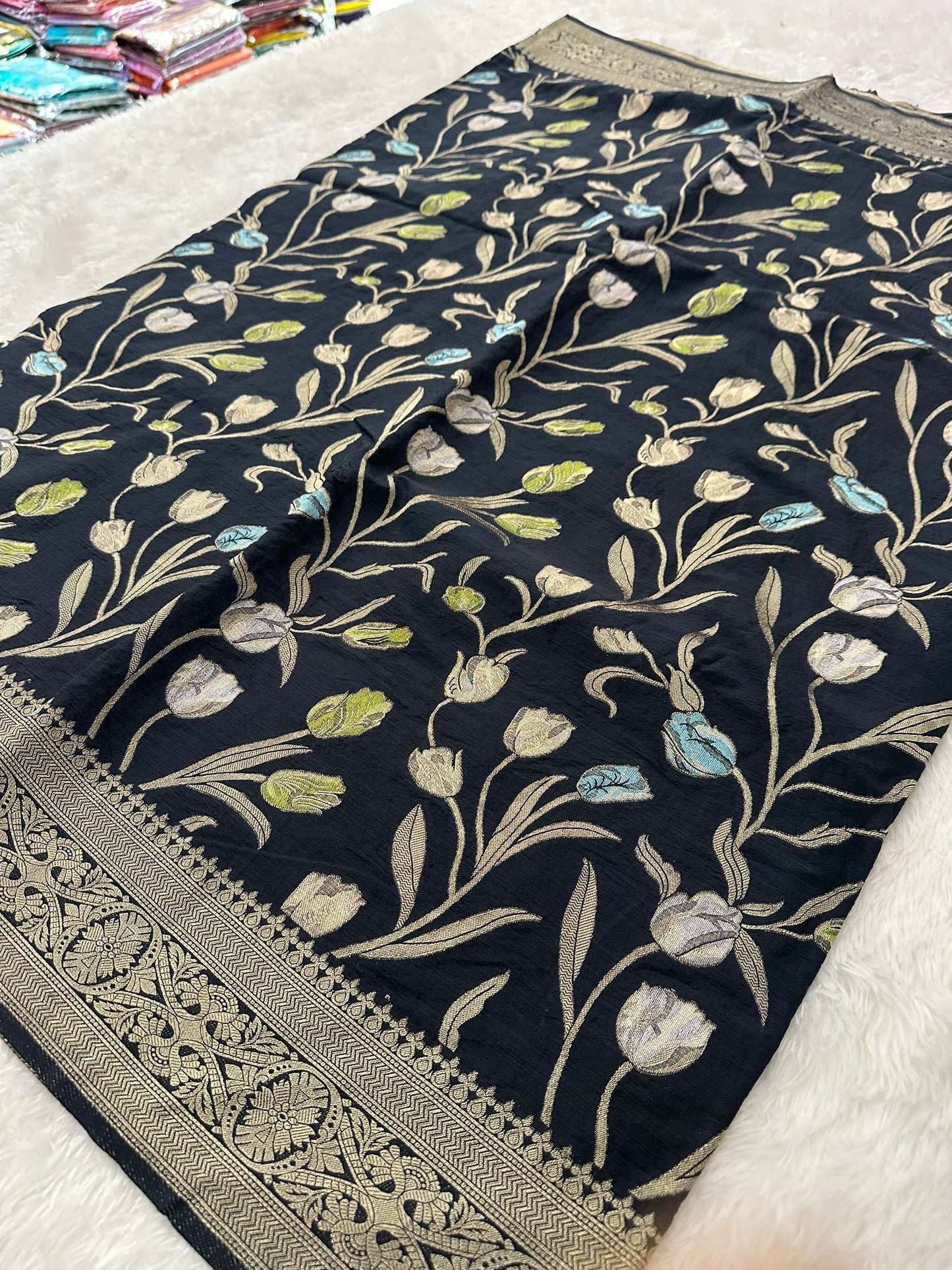 Tulips Linen Premium Saree-M13