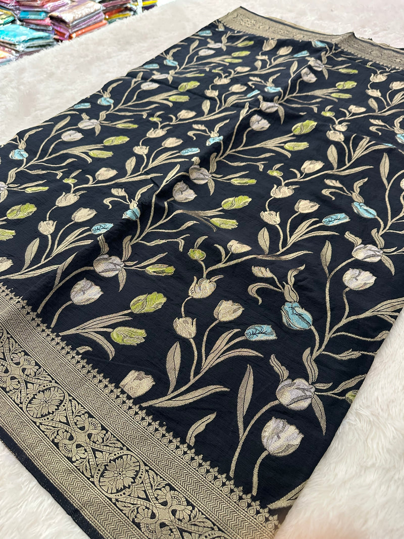 Tulips Linen Premium Saree-M13