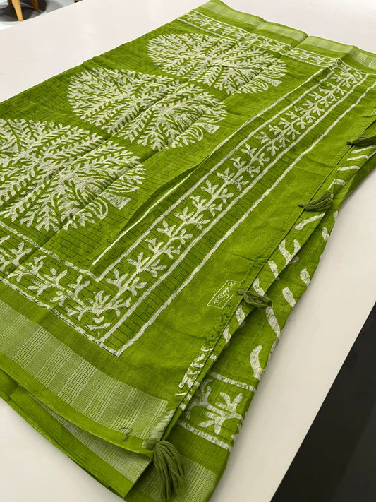 Batik Linen Saree