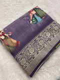 Kalamkari Printed Crape-JU14