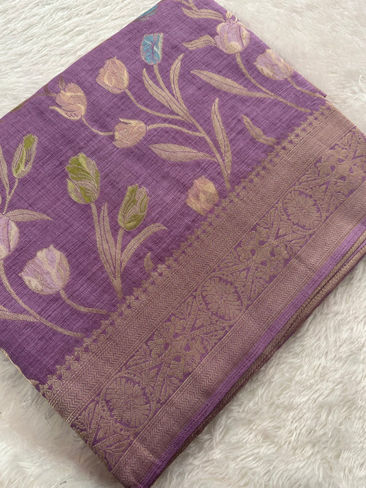 Tulips Linen Premium Saree-M13