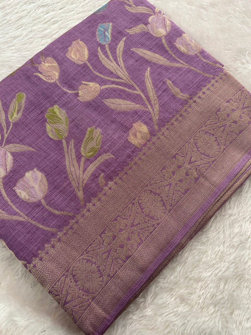 Tulips Linen Premium Saree-M13