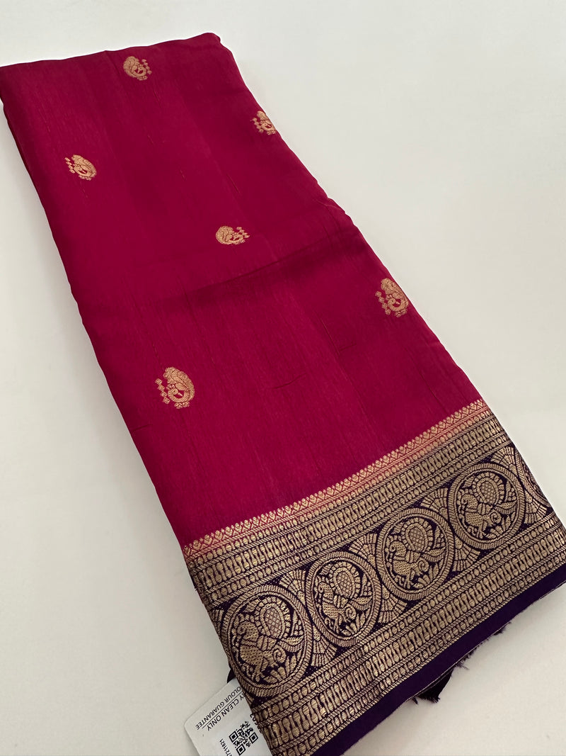 Tussar Fancy Saree in New Contrast Borders🌹- AU-17