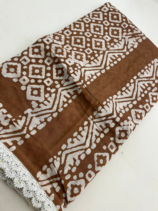 Fancy Soft Cotton Saree With Extra White chikankari Blouse