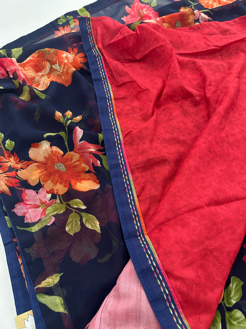 Premium floral printed Chiffons -AU4