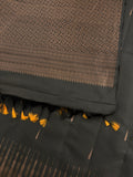 Pure Silk Designer Black Copper and Rose Gold Zari