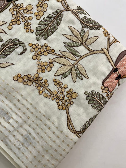Pure Tussar Cotton Full Embroidery