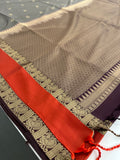 New Semi Soft silk Sarees From Kanchi in beatiful Borders-JU20
