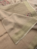 Pure Tussar Silk With Katha Work and Embroidery Buttas in Premium Finishing🦋 🌹-JU16
