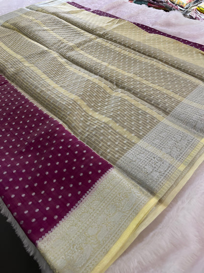 Madhubani silk contrast