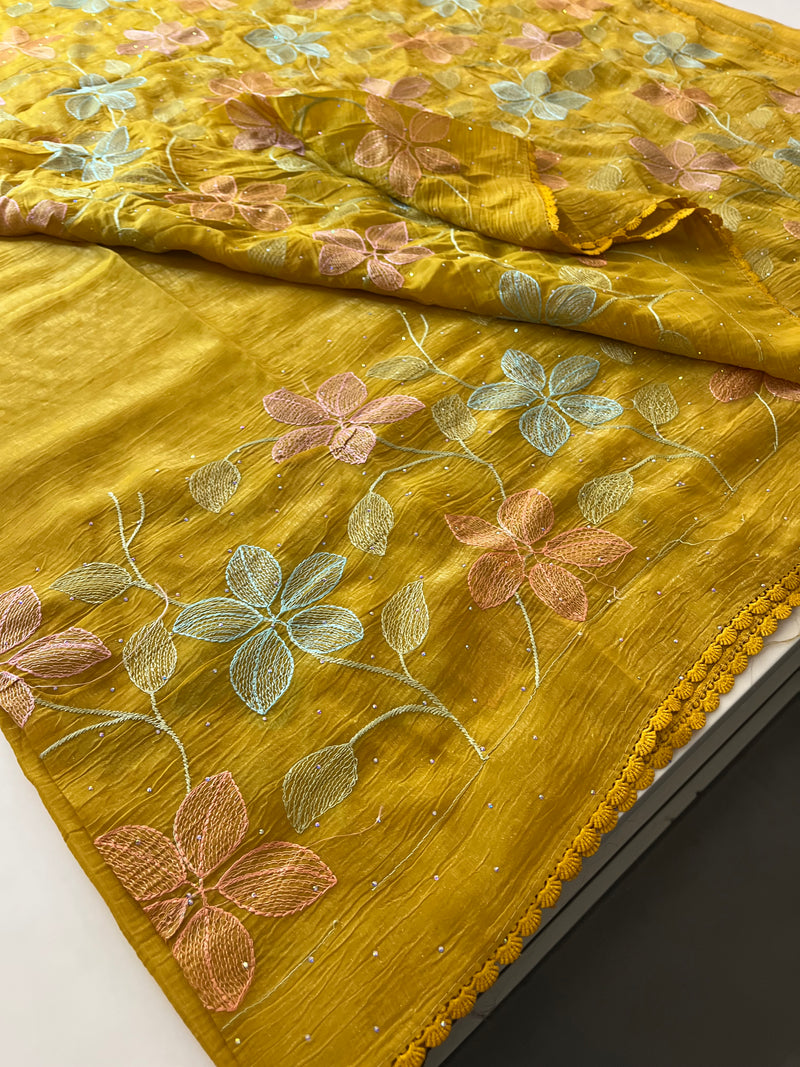 Soft organza Fancy saree-112