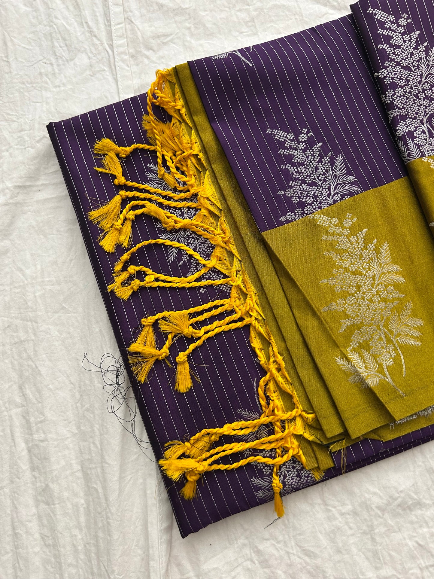 Ananta semi silk saree-Purple X Gold