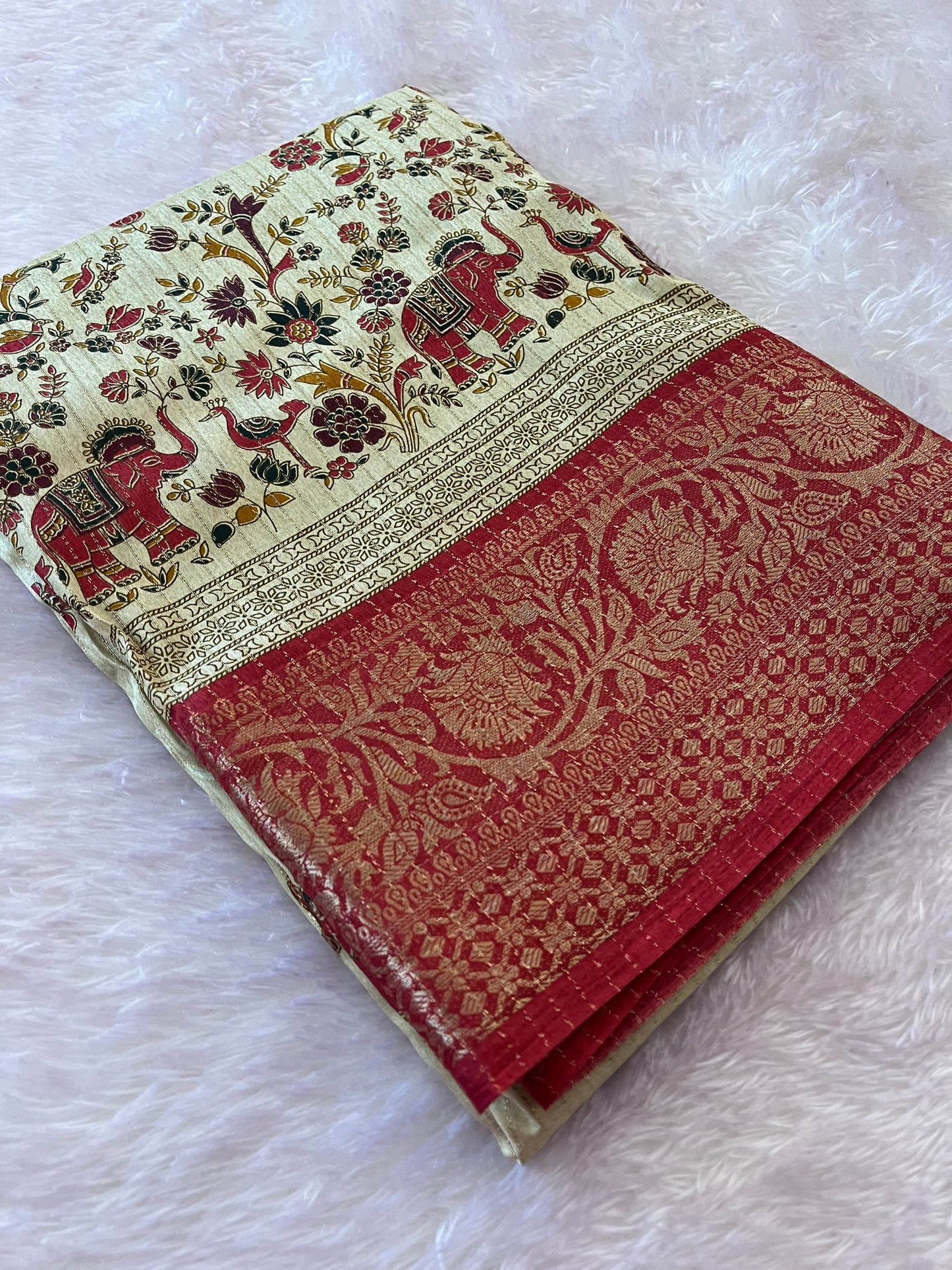 Tussar fancy saree printed