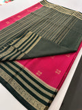 Semi Mysore Silk Checks Saree with Butta-AU16