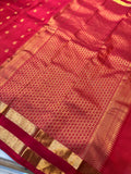 RANI PINK GOLD JARI MICRO CHECKS AND SMALL BUTTIES WITH BENTEX BORDER PUREMIX KANCHI SILK SAREE