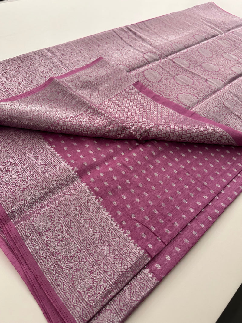 Fancy Tussar Sarees in silver butties all over 🌹AU18