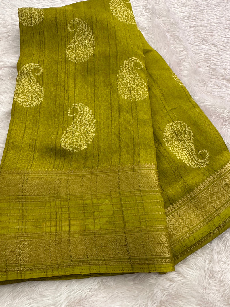 Tussar Crape Saree-JU9