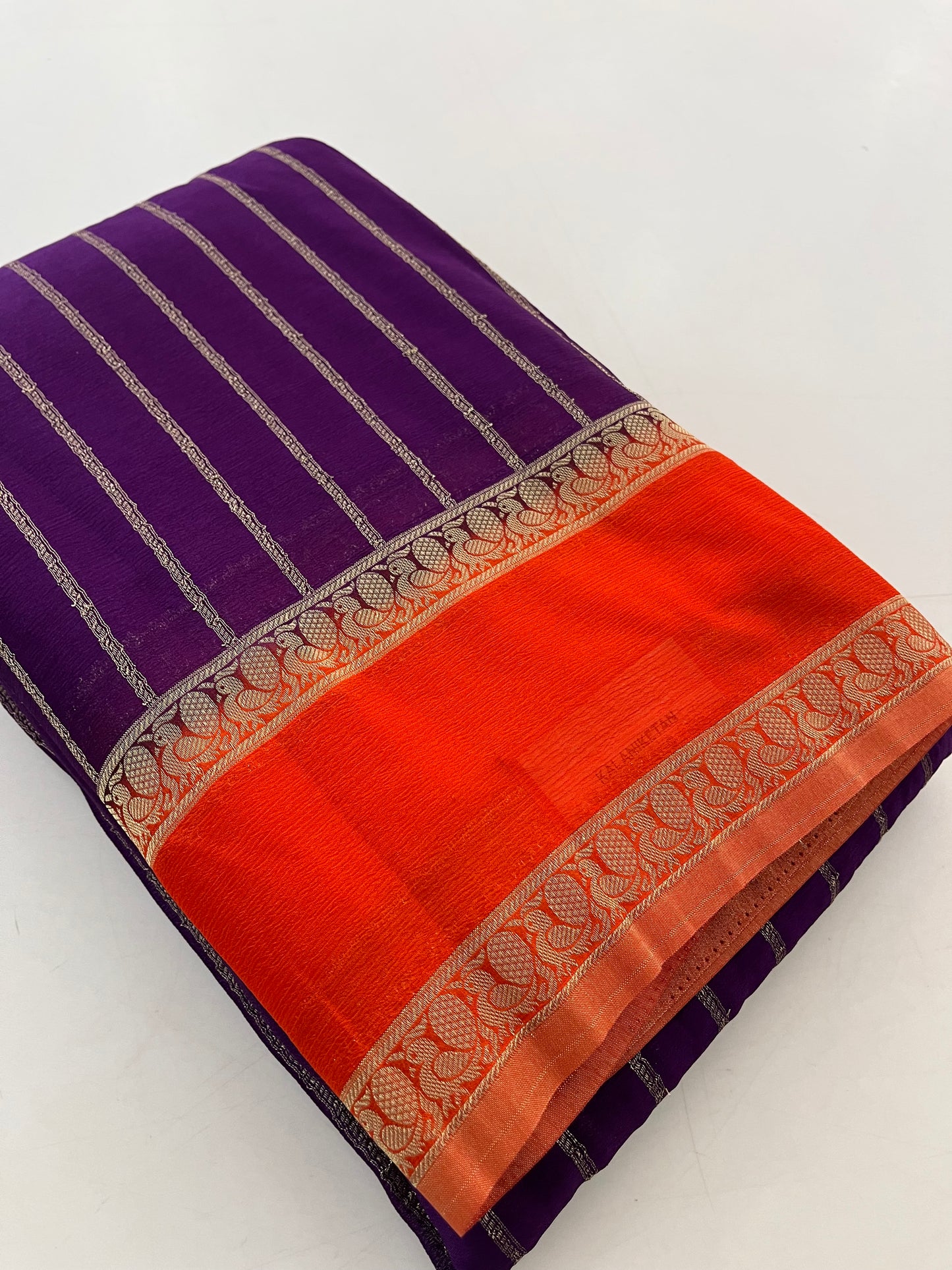 Designer crape Chinnon saree