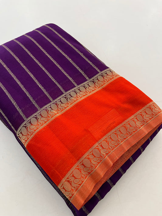Designer crape Chinnon saree