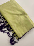 🌹4 shades of semi kanchi soft silk sarees in beautiful combinations in contrast blouse🌹
